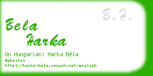 bela harka business card