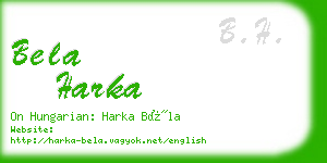 bela harka business card